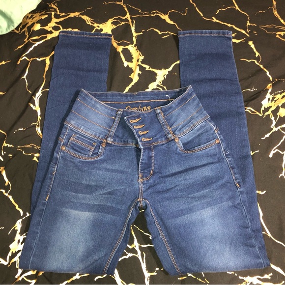 BAMBOO Dark Blue Skinny Jeans - Picture 2 of 6